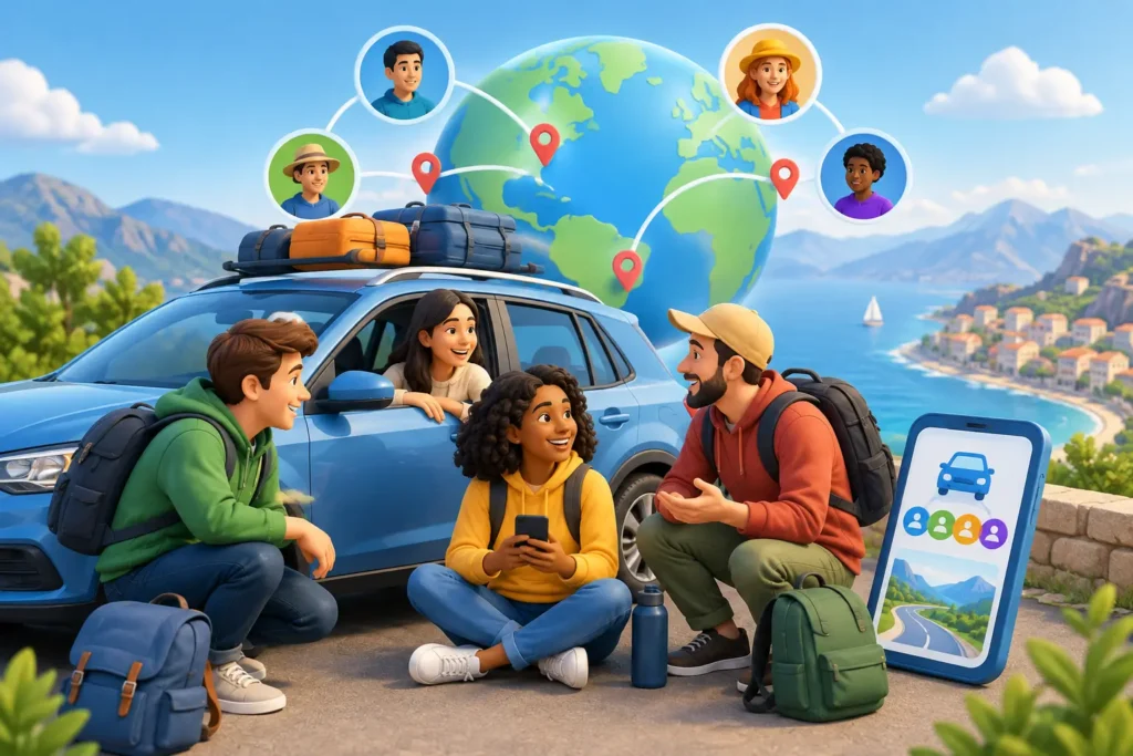 Social Travel: Share Rides, Costs, and Stories
